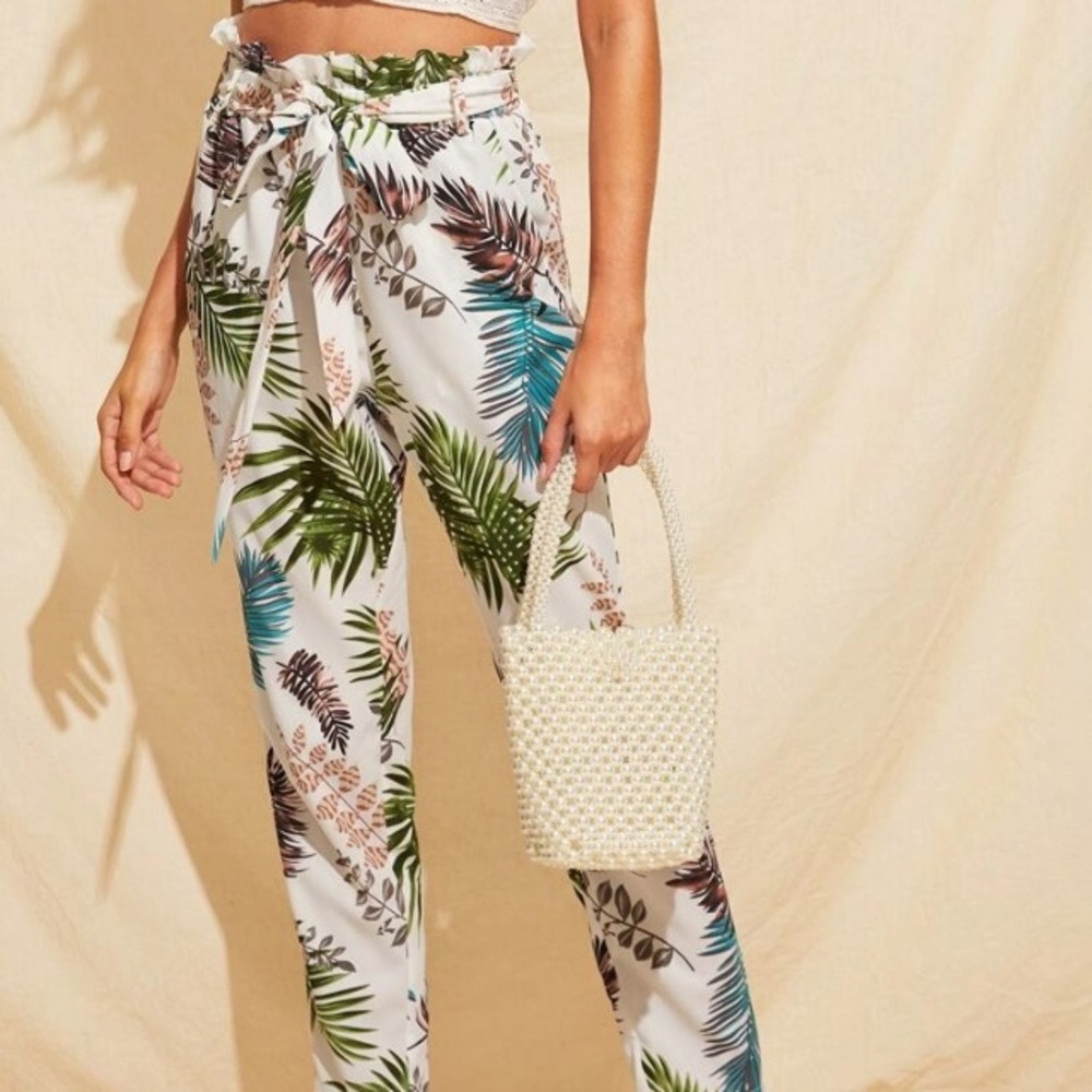 Tropical Crepe Pants